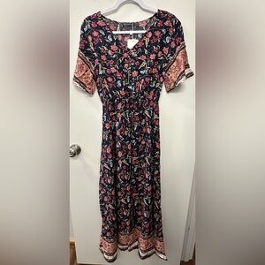 Pretty Garden Floral Maxi Dress sz Small